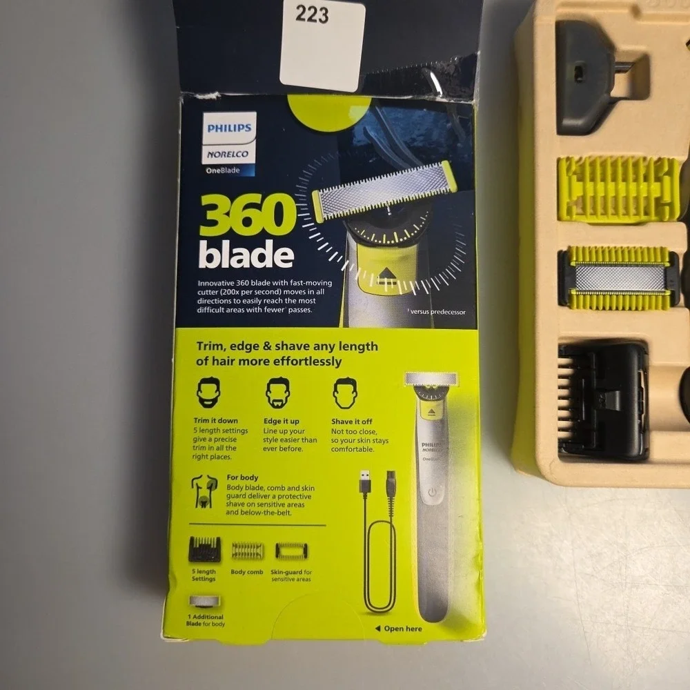 Philips Norelco Oneblade 360 Hybrid Face + Body, Electric Beard Trimmer, Shaver